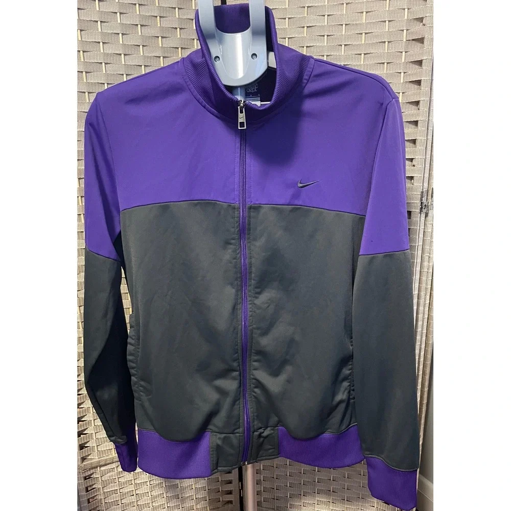 Nike The Athletic Dept Track Jacket Mens Large Purple Gray Full Zip Mock Neck